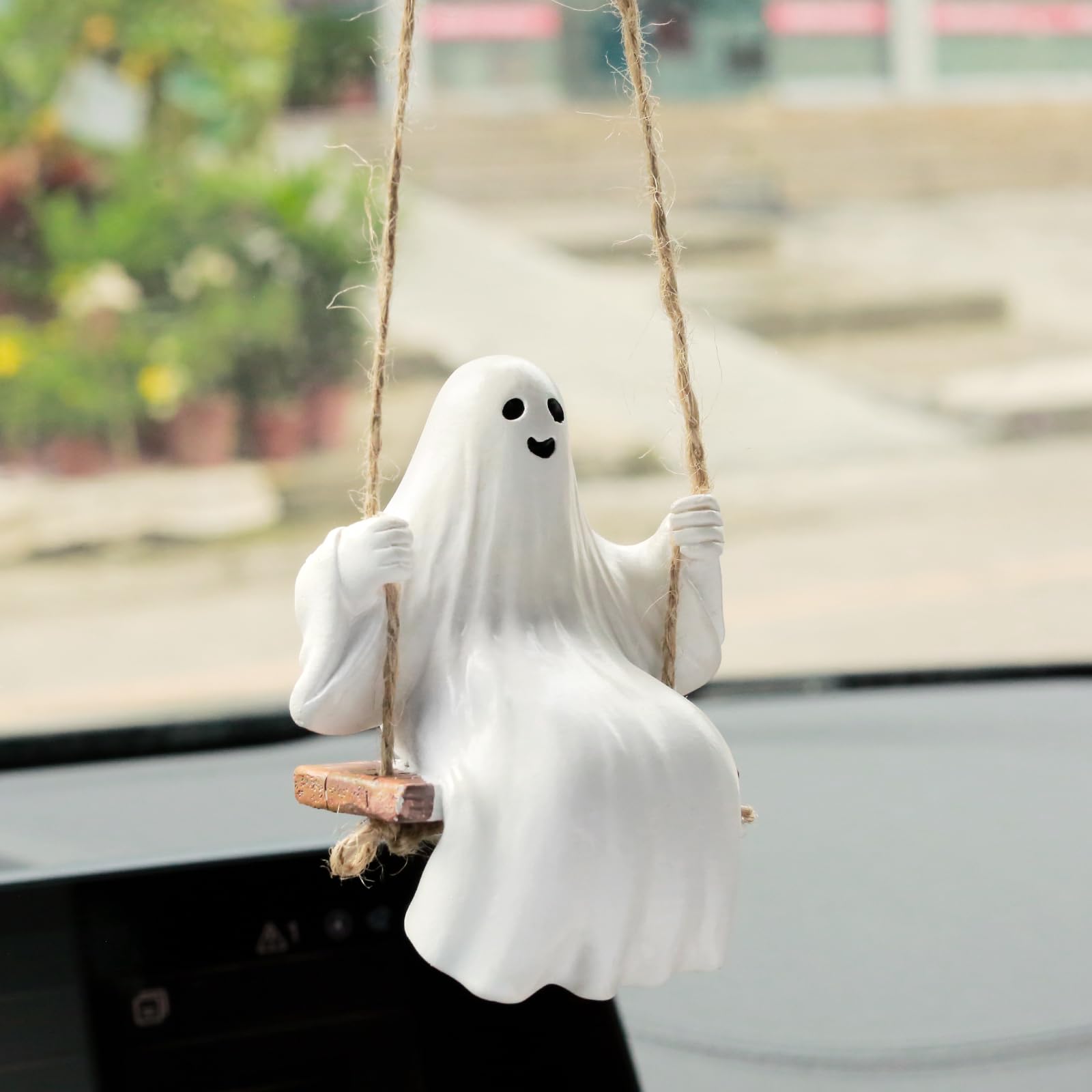 Amazon.com: YGMONER Cute Swinging Ghost Car Mirror Hanging